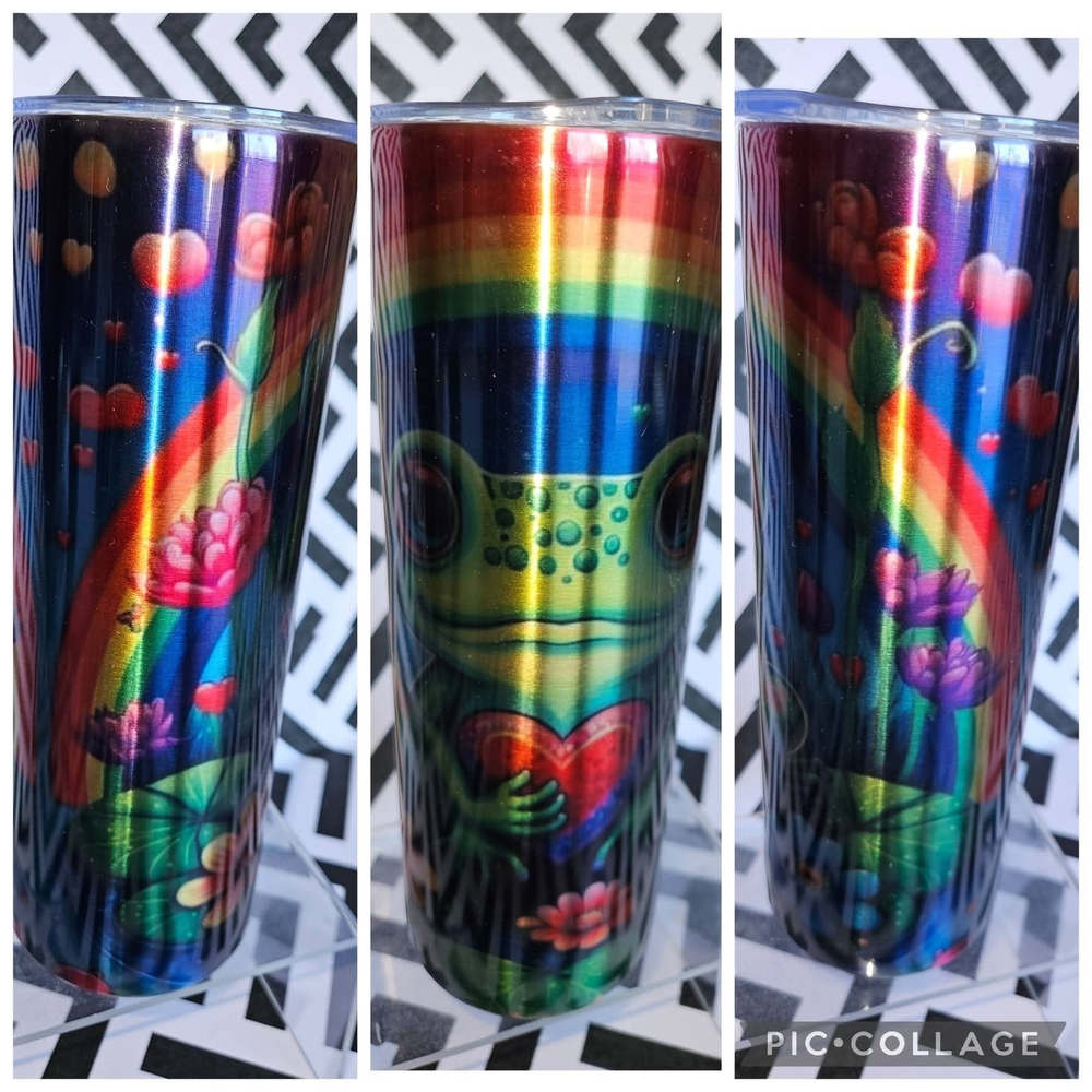 Frog Rainbow/ Grateful Dead Adjacent Tumbler